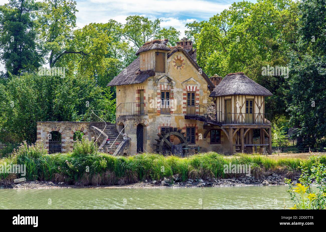 Mulino nel Borgo della Regina vicino al Palazzo di Versailles - Francia Foto Stock