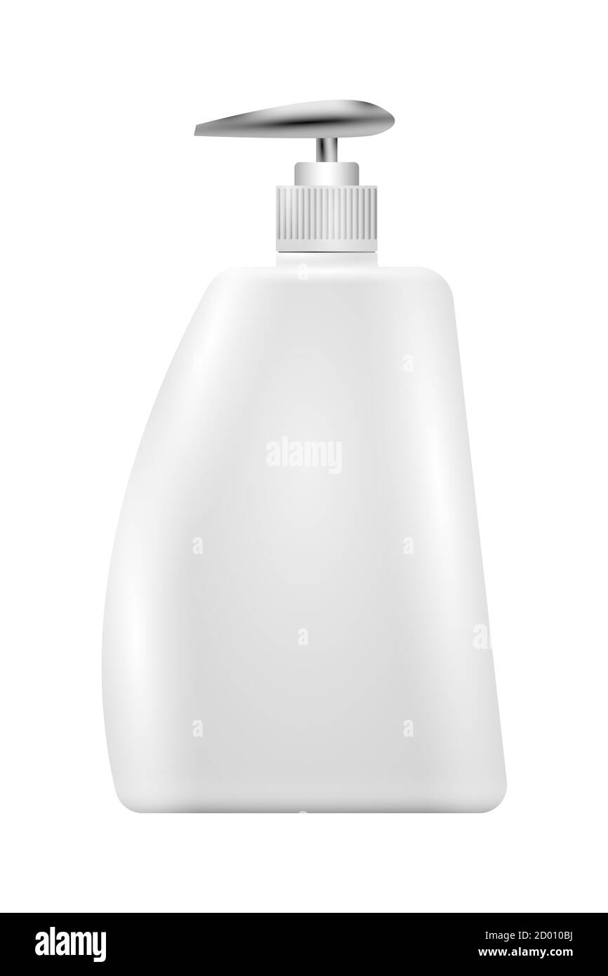 Flacone pompa bianco in plastica. illustrazione 3d Foto Stock