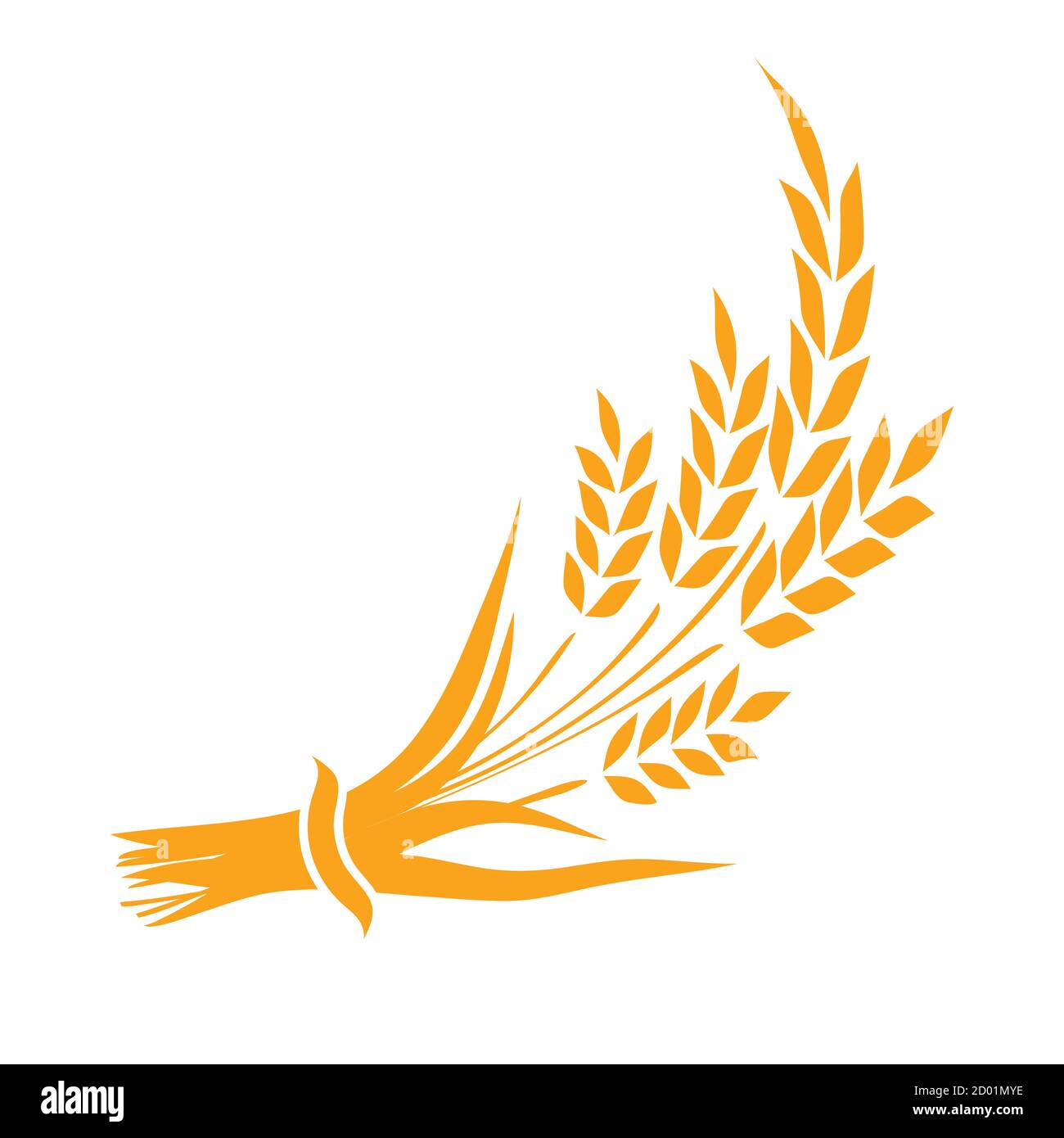 Orecchie e grani di grano su sfondo bianco. Vettore. Illustrazione Vettoriale