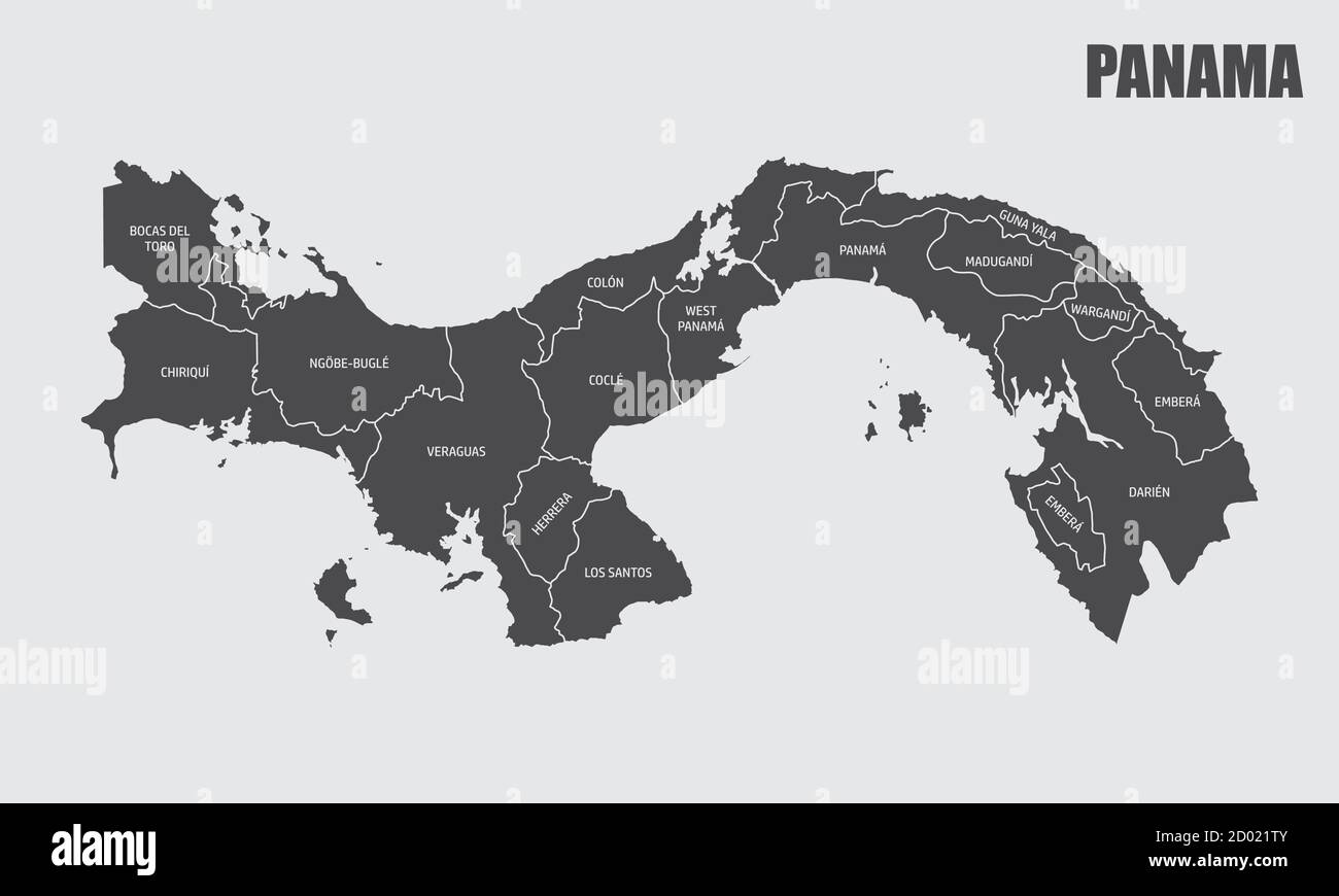 Mappa delle province di Panama Illustrazione Vettoriale