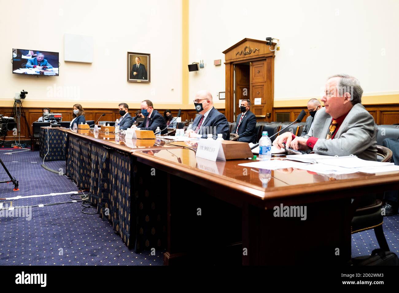 Washington, DC, Stati Uniti. 2 Ott 2020. 2 ottobre 2020 - Washington, DC, Stati Uniti: DAVID LASSETER, Vice Segretario aggiunto della Difesa per contrastare le armi di distruzione di massa, Dipartimento della Difesa degli Stati Uniti, VAYL OXFORD, Direttore, Agenzia per la riduzione delle minacce alla Difesa, Dipartimento della Difesa degli Stati Uniti, JONATHAN MOORE, Vice Segretario aggiunto, Bureau of Oceans e Affari ambientali e scientifici internazionali, Dipartimento di Stato degli Stati Uniti, PHILLIP DOLLIFF, Vice Segretario aggiunto per i programmi di non proliferazione, Ufficio di sicurezza internazionale e non proliferazione, Dipartimento di S degli Stati Uniti Foto Stock