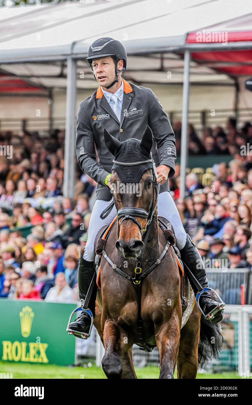 Christopher Burton Badminton Horse Trials Gloucester Inghilterra UK Maggio 2019, Christopher Burton evento equestre in rappresentanza dell'Australia Ride Graf Liber Foto Stock