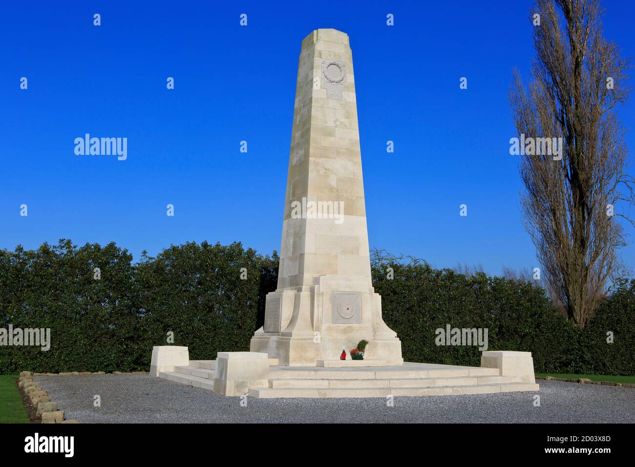 Memoriale neozelandese per i soldati morti durante la battaglia di Broodseinde il 4 ottobre 1917 a Zonnebeke, Belgio Foto Stock