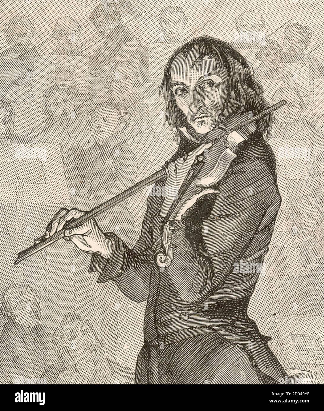 NICCOLÒ PAGANINI (1782-1840) violinista italiano Foto Stock