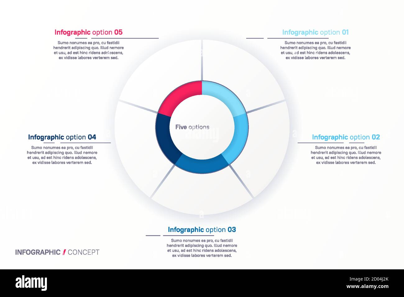 Modello grafico rotondo infografico vettoriale Illustrazione Vettoriale
