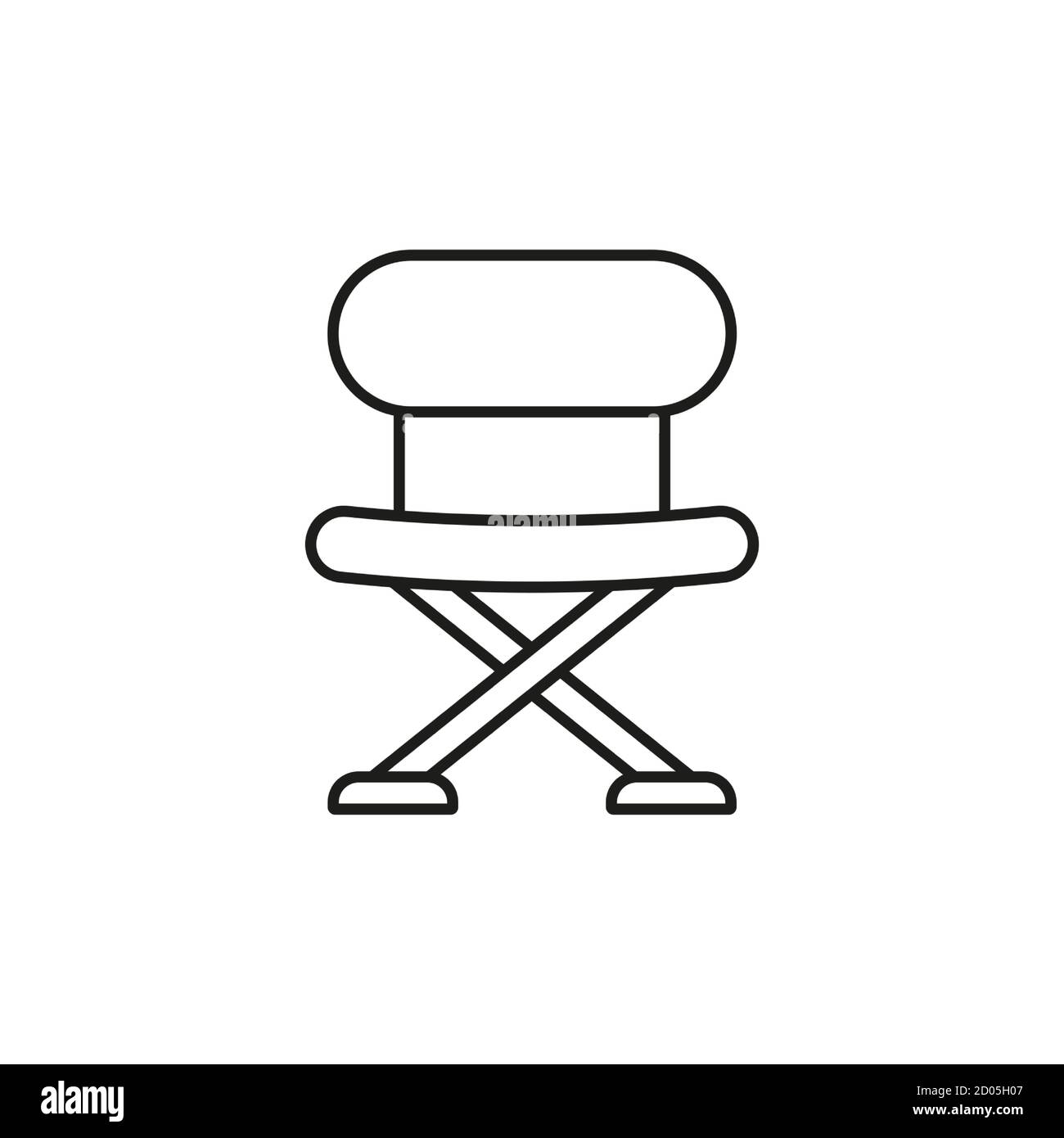 Icona di pesca sedia pieghevole. Sfondo bianco con design ombreggiato. Illustrazione vettoriale Illustrazione Vettoriale