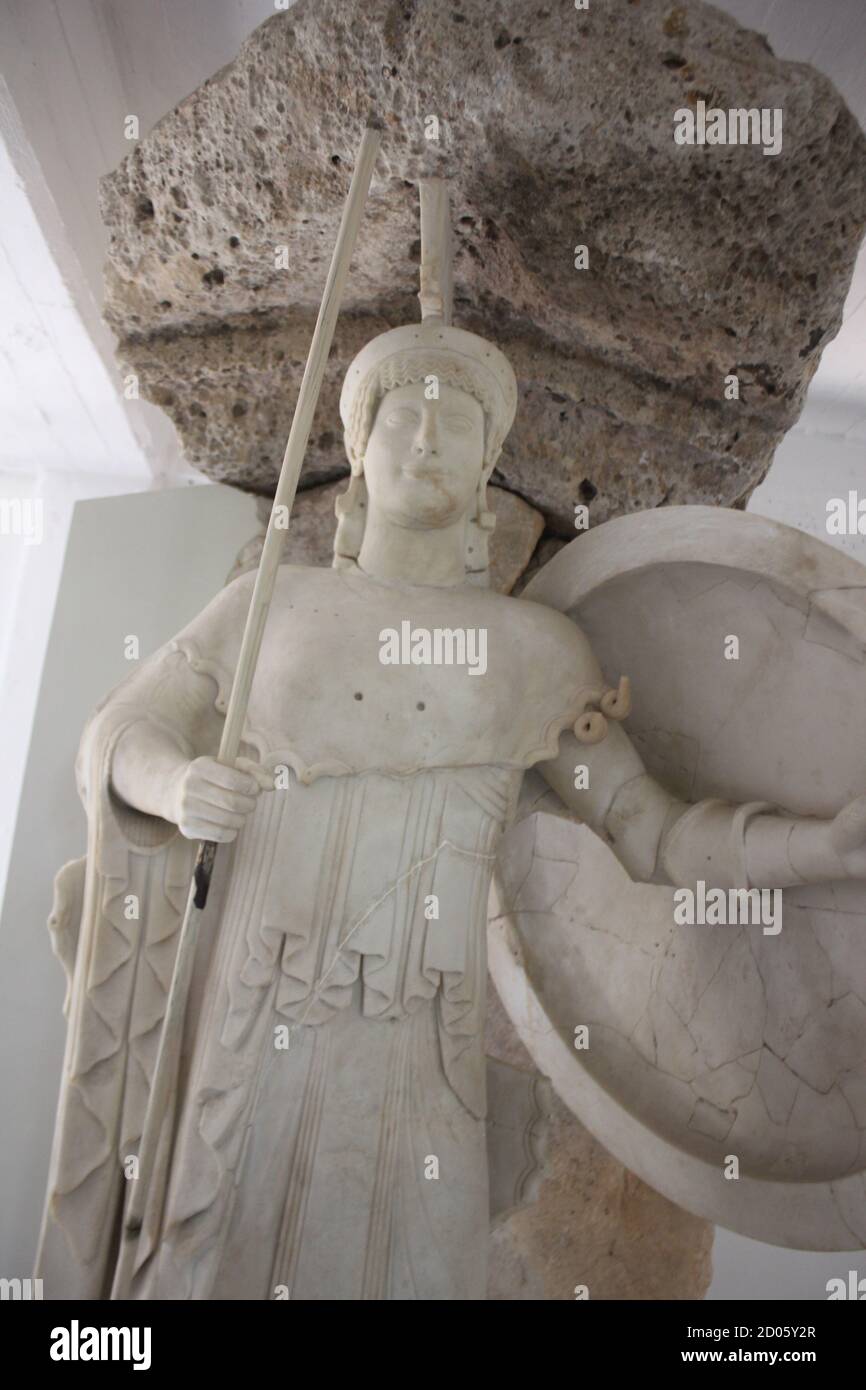 Statua di Atena ad Afea , isola di Egina Foto Stock