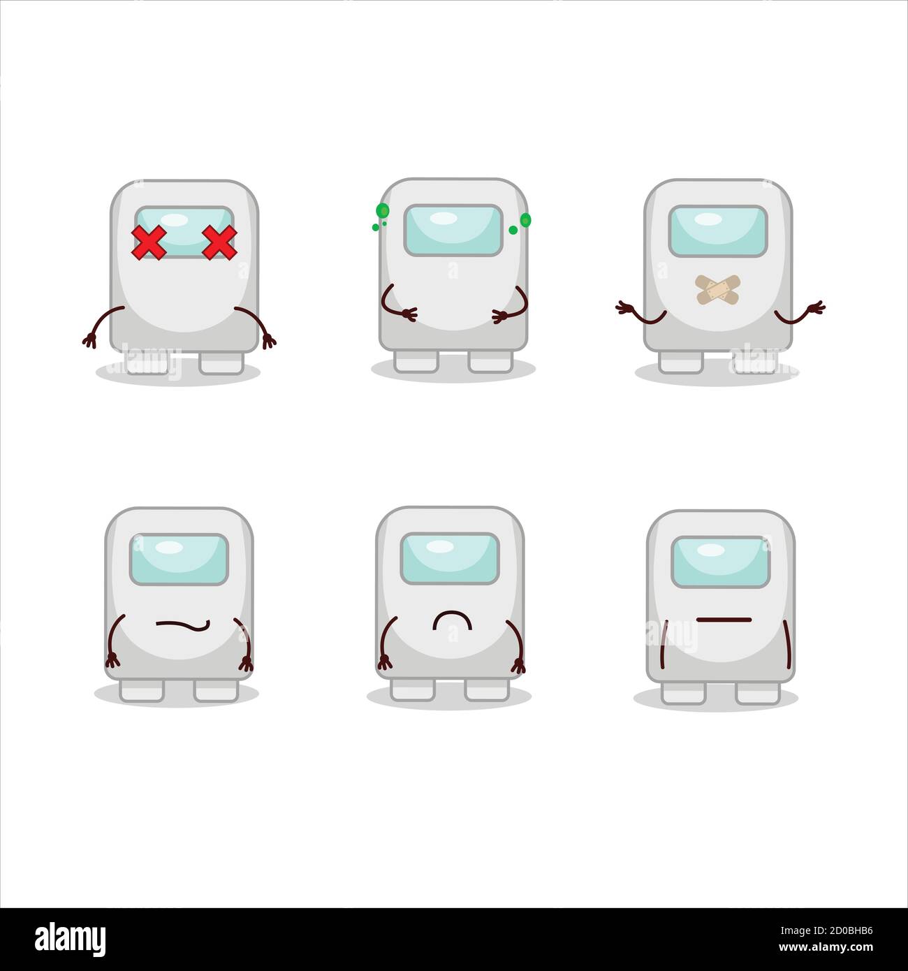 Tra noi cartoon bianco carattere con espressione nope Illustrazione Vettoriale