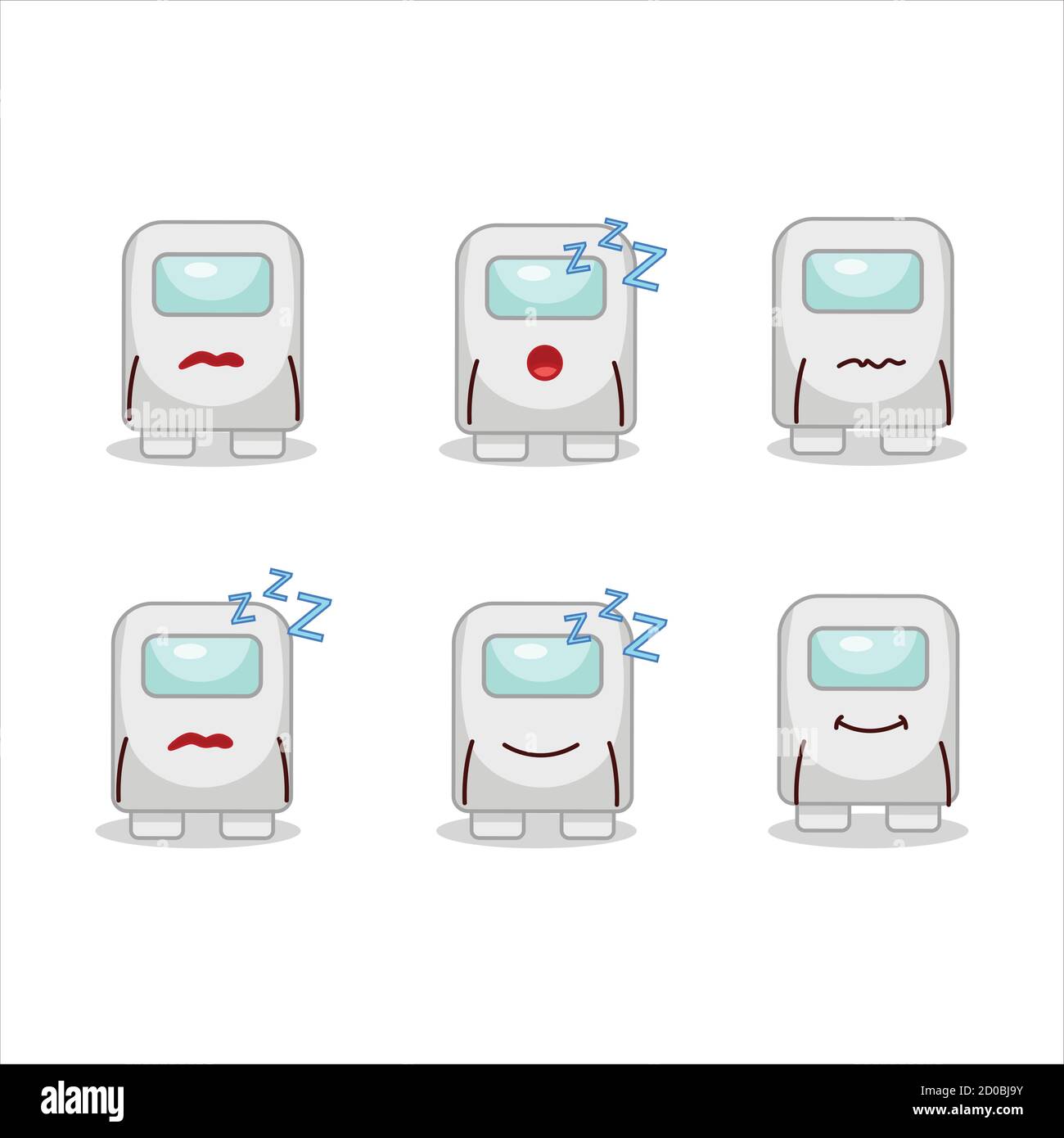 Personaggio cartoon di tra noi bianco con espressione sonnolenta Illustrazione Vettoriale