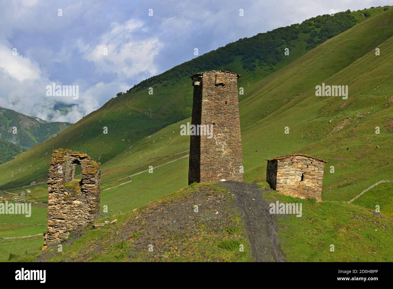 Monumenti architettonici dell'alta Svanetia Foto Stock