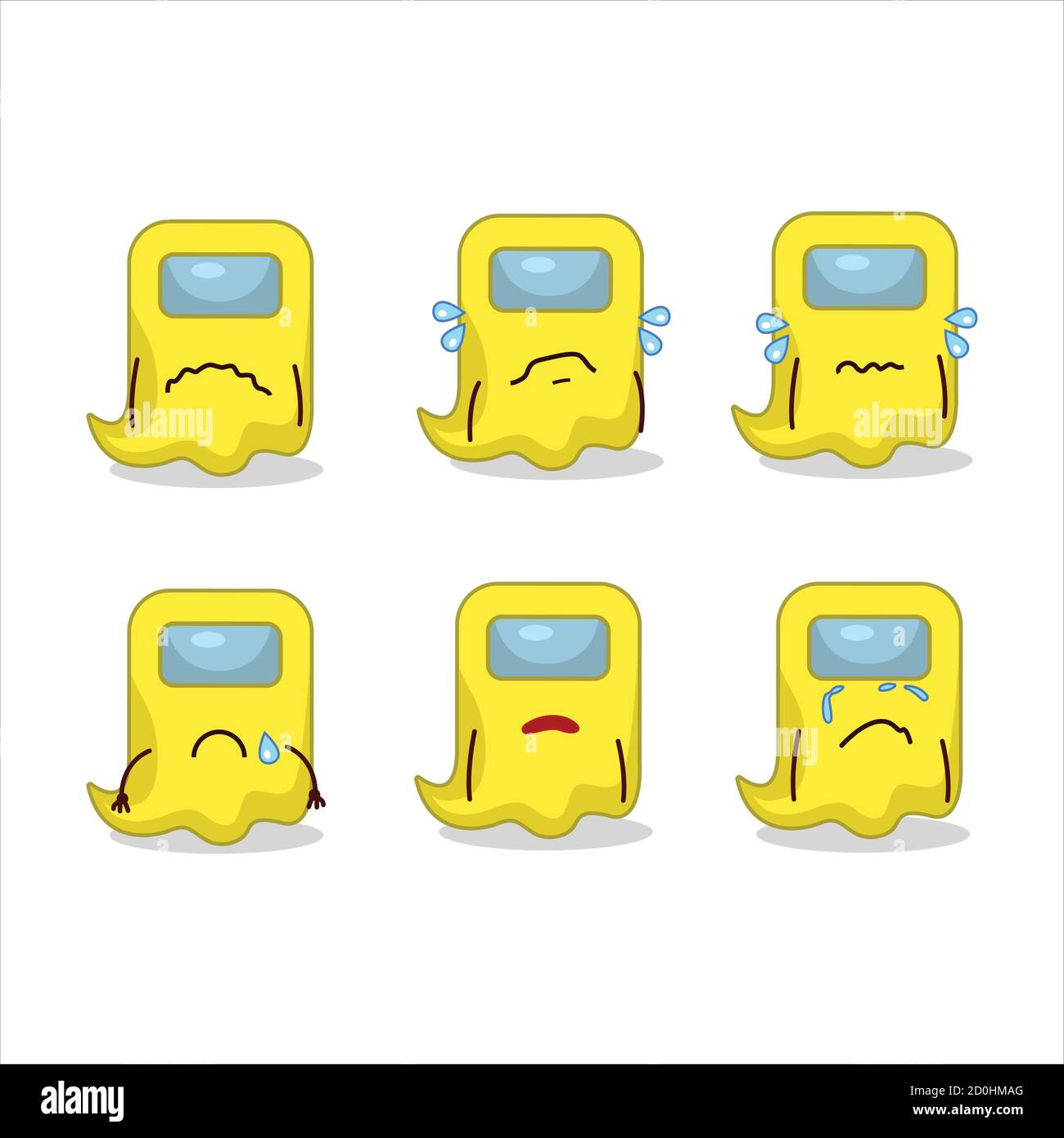 ghost among us personaggio cartoon giallo con triste espressione Illustrazione Vettoriale