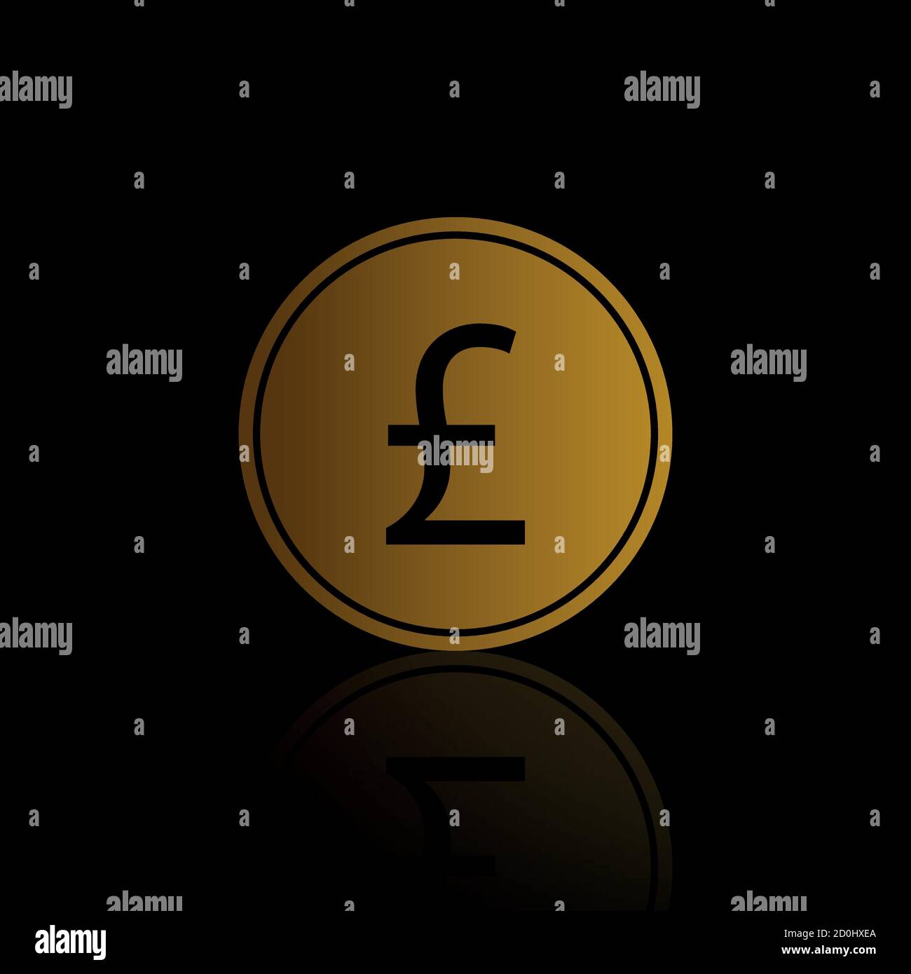 Simbolo isolato della moneta di oro libbra, logo Illustrazione Vettoriale
