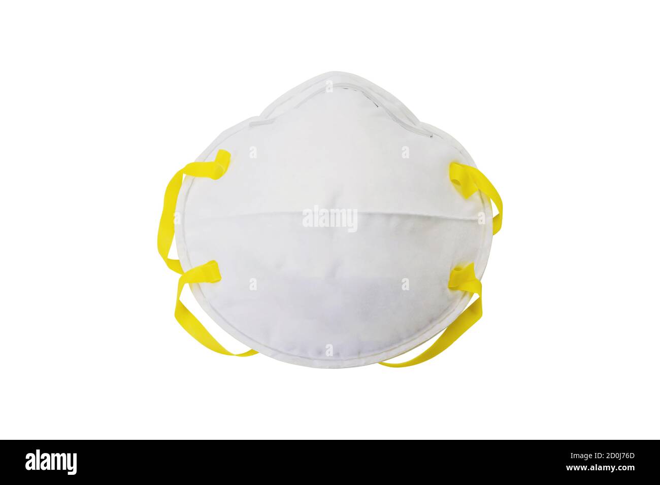 Respiratore con maschera N95 per polvere, PM2.5, odori e brividi. Infezione da Coronavirus Covid-19 isolata su sfondo bianco. Foto Stock