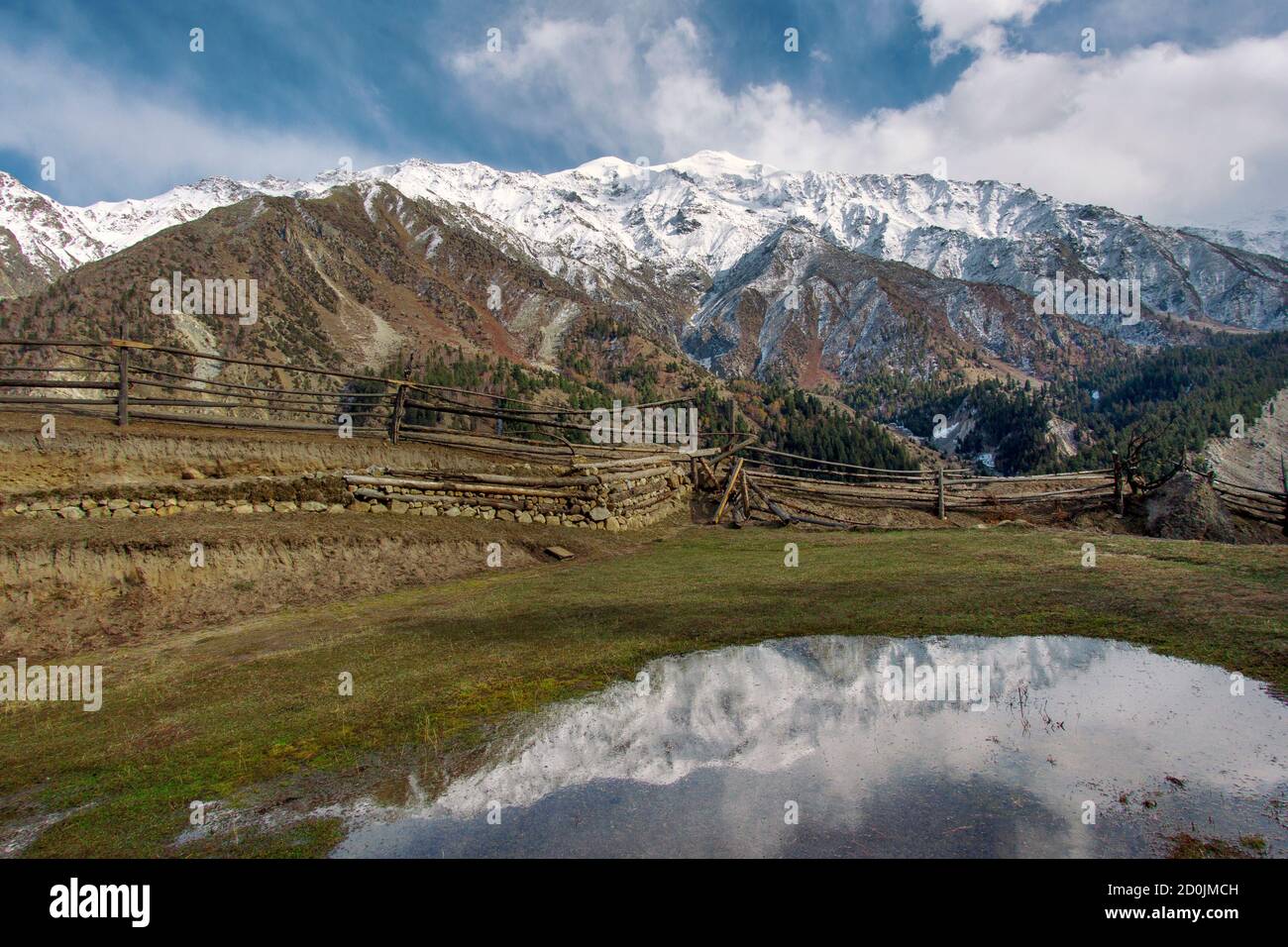 lago di riflessione prati fairy nelle zone settentrionali di gilgit baltistan Pakistan Foto Stock