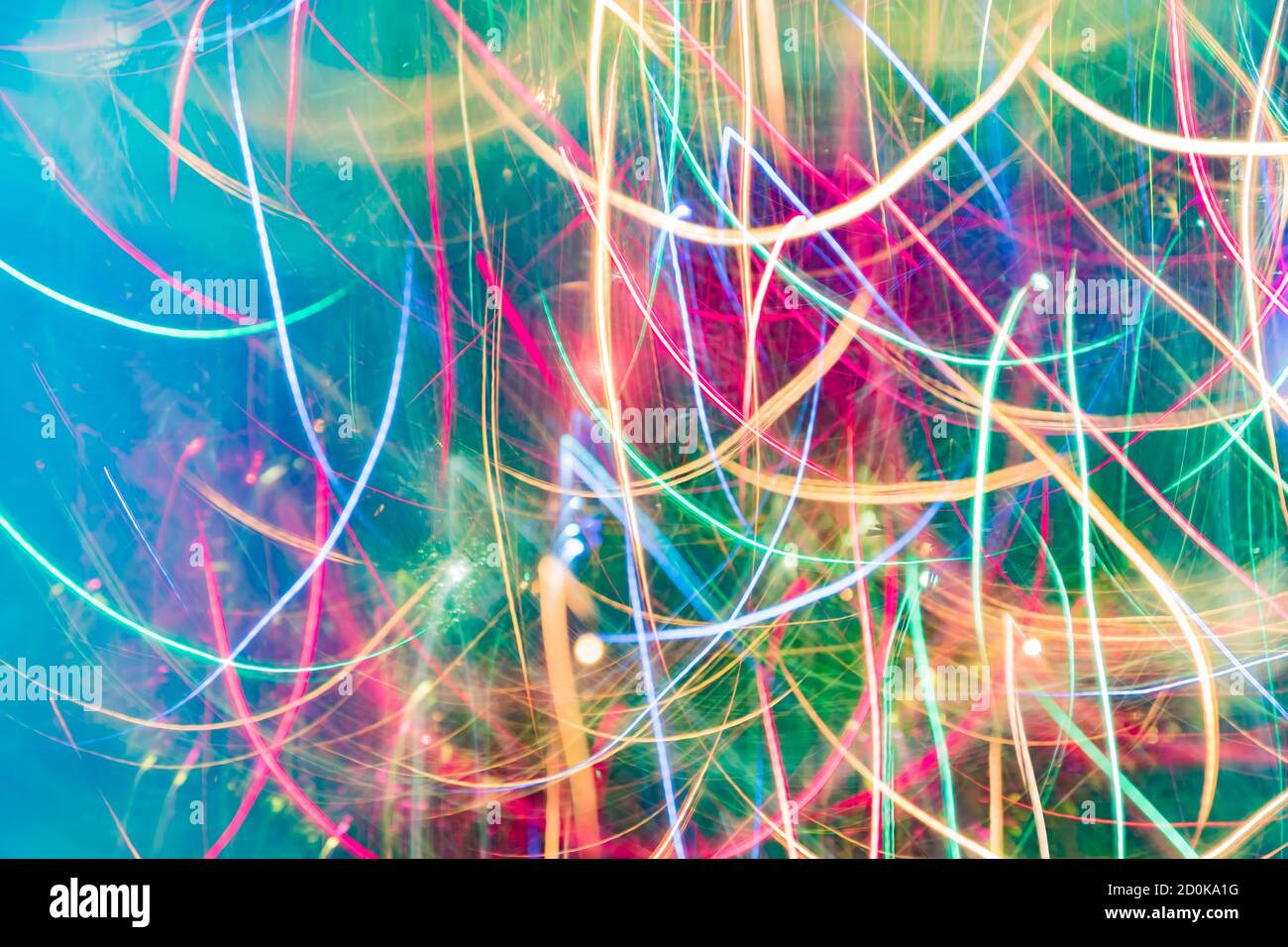 Bokeh multicolore che si muove sfocatura sfondo Foto Stock