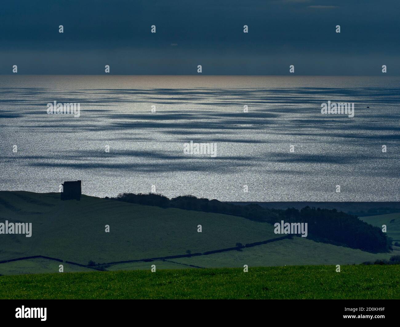 Cappella di Santa Caterina e il canale inglese Dorset ovest autunno Foto Stock