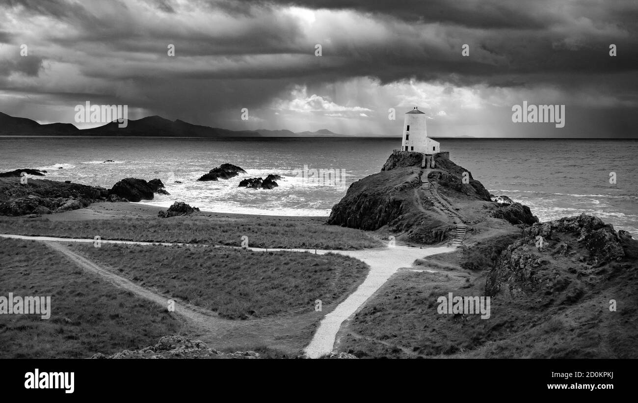 Faro di Llanddwyn, Anglesey Foto Stock