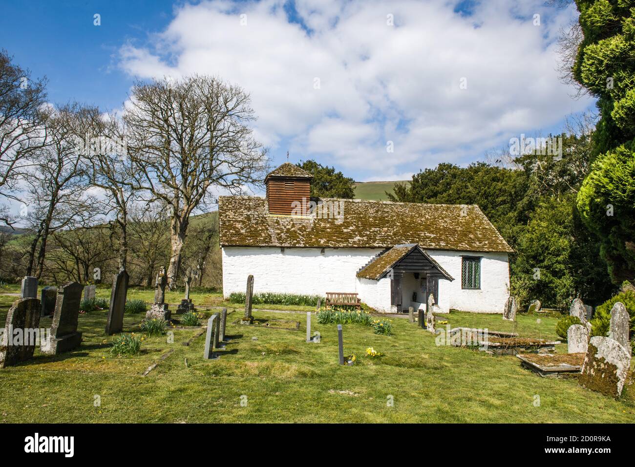 Chiesa di San Davide a Rhulen, nella contea di Powys, Galles centrale. Foto Stock