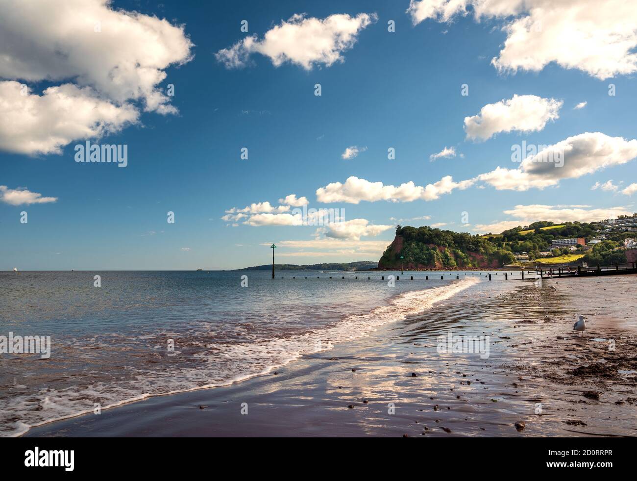 Teignmouth Beach, Devon, Regno Unito Foto Stock