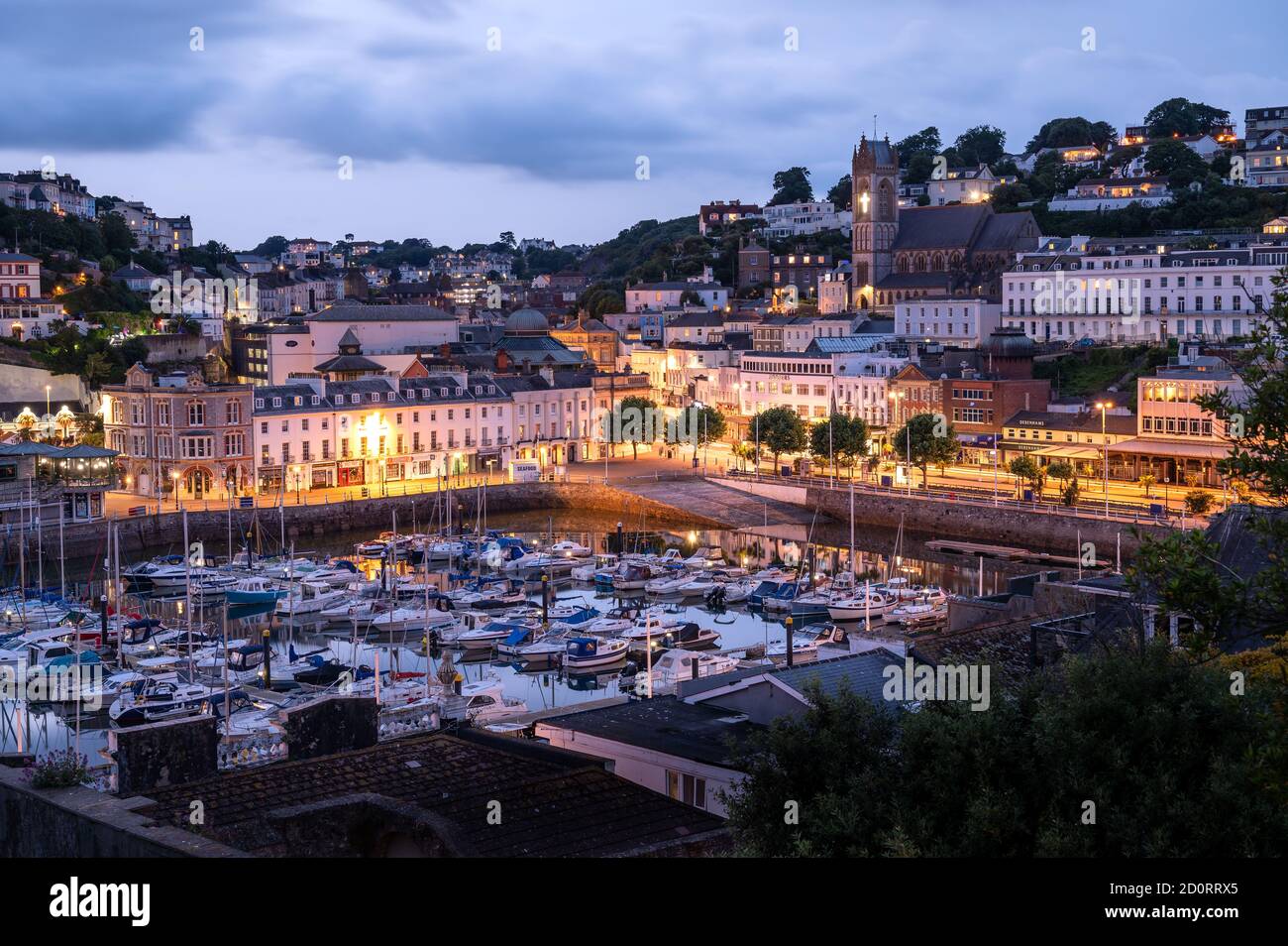 Porto di Torquay al crepuscolo Foto Stock