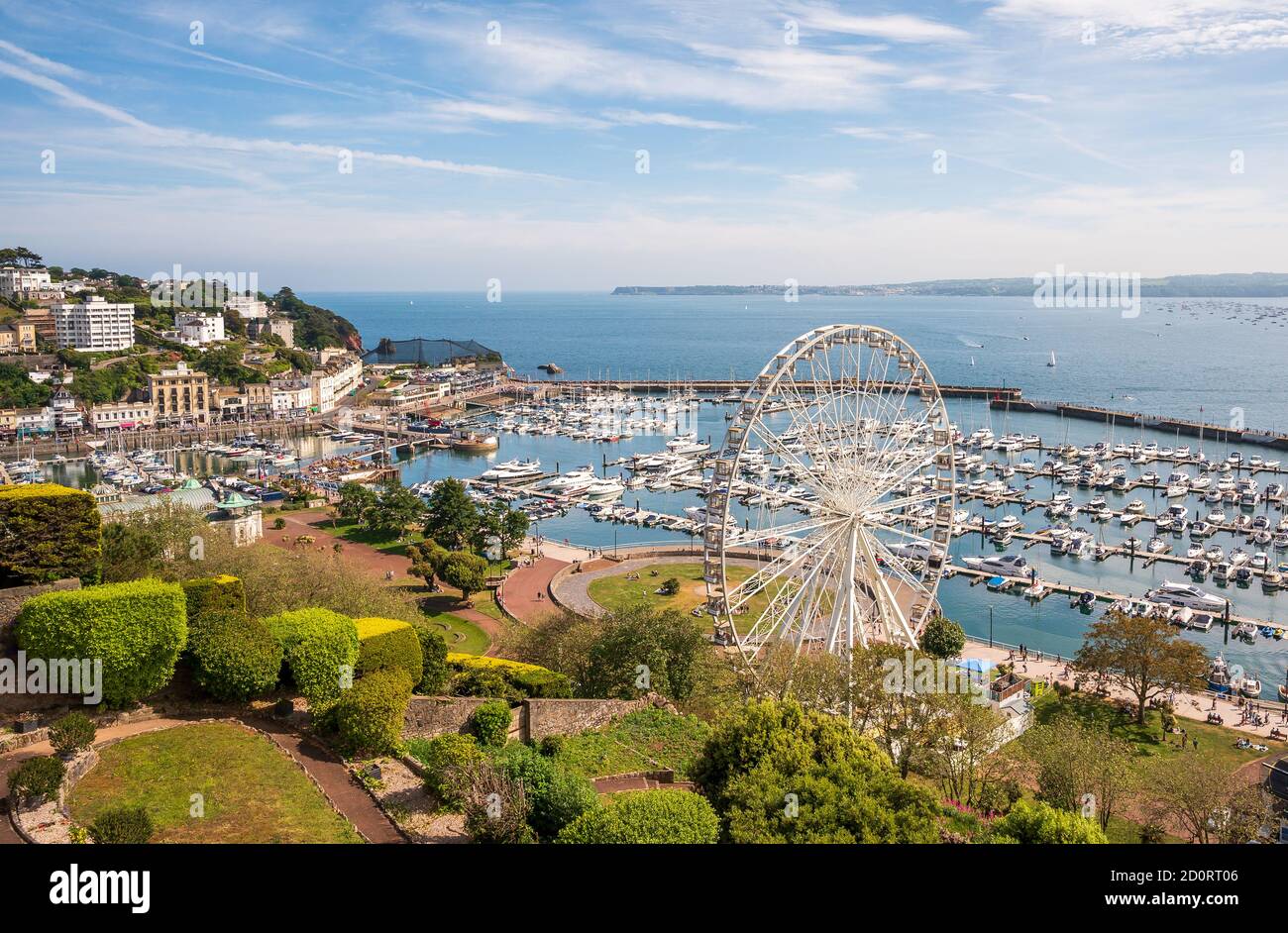 Porto e ruota di Torquay Foto Stock