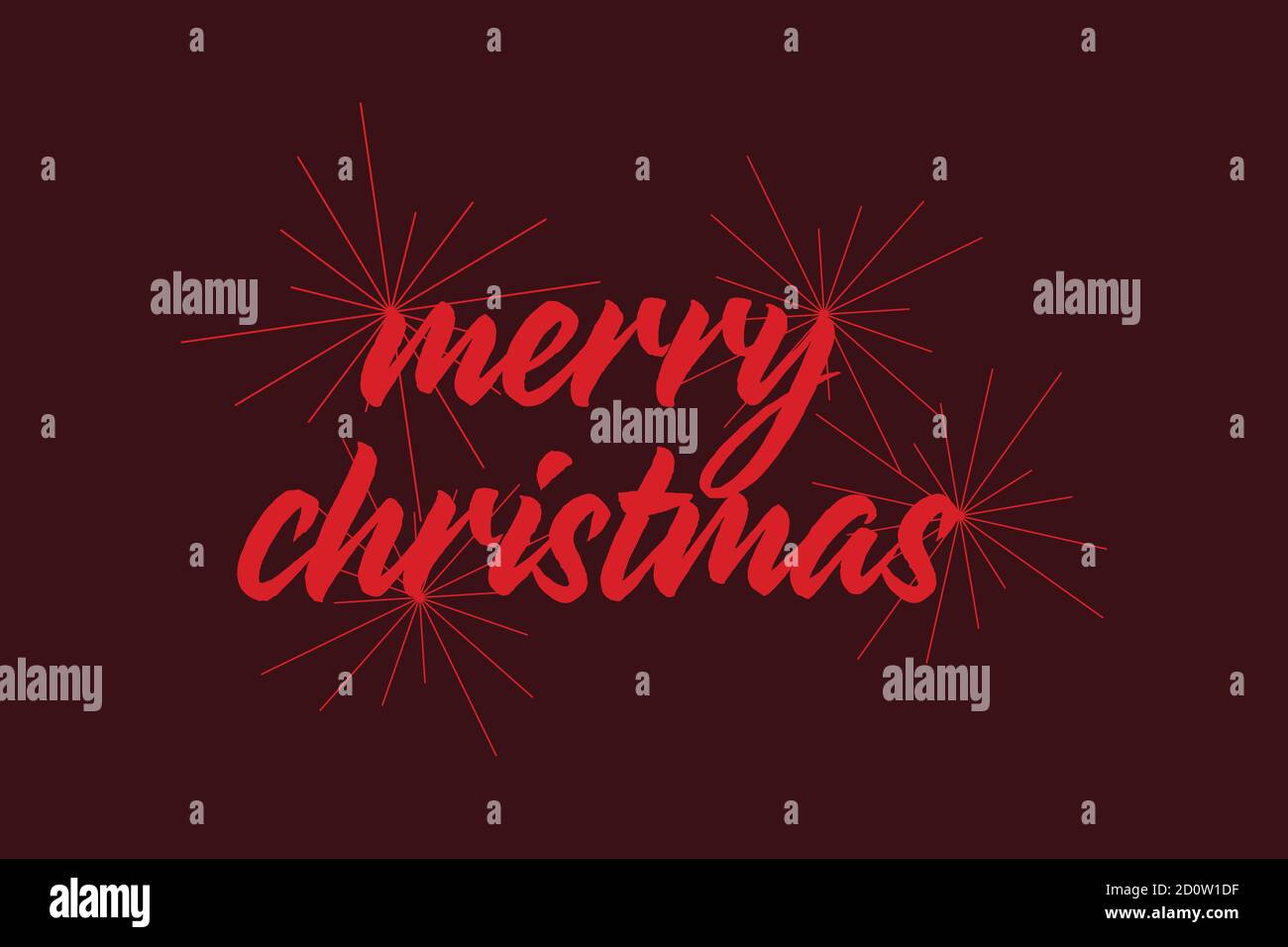 Design grafico moderno di un detto 'buon Natale' con linee in luce / celebrazione astrazione in colore rosso. Tipografia scritta a mano e giocosa. Foto Stock