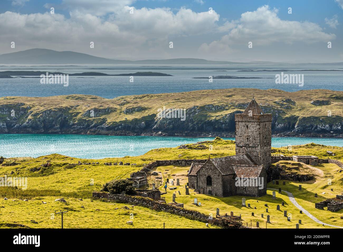 Chiesa di St Clements vicino a Roghadal a sud di Leverburgh, Isola di Harris, Ebridi esterne, Scozia Foto Stock