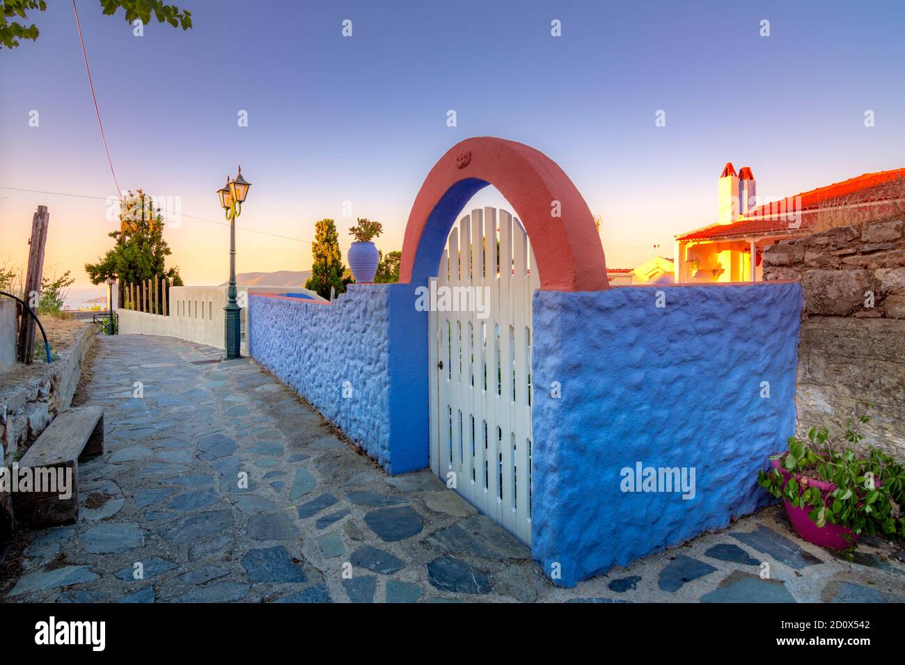 Il vecchio villaggio di Chora nell'isola di Alonnisos, Grecia. Foto Stock