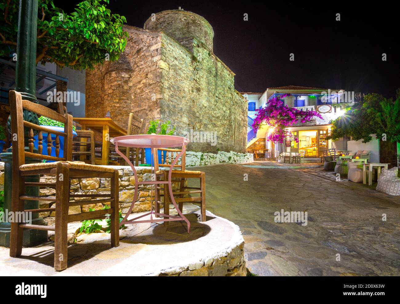 Il vecchio villaggio di Chora nell'isola di Alonnisos, Grecia. Foto Stock