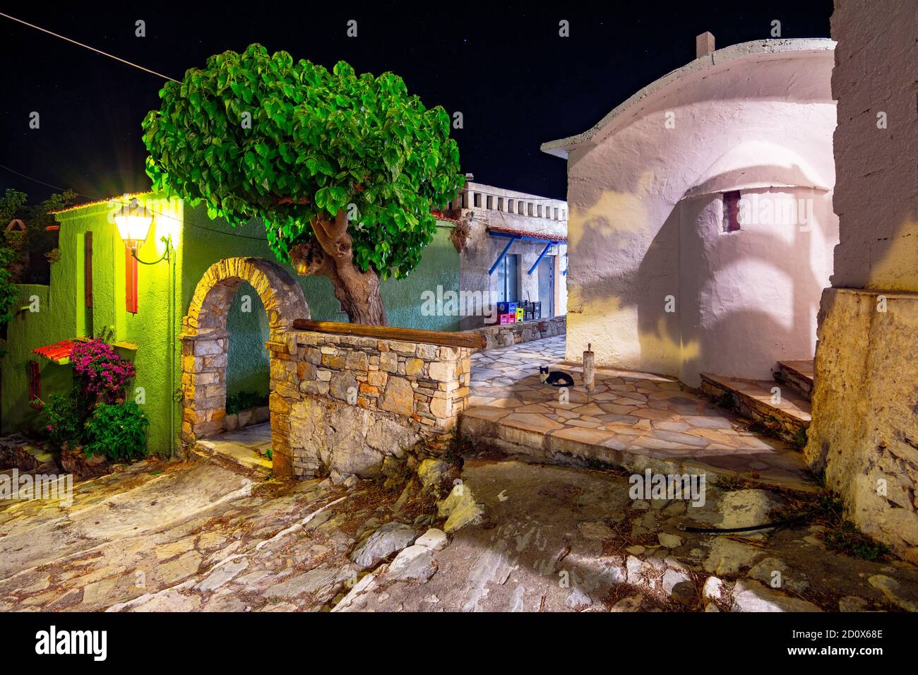 Il vecchio villaggio di Chora nell'isola di Alonnisos, Grecia. Foto Stock