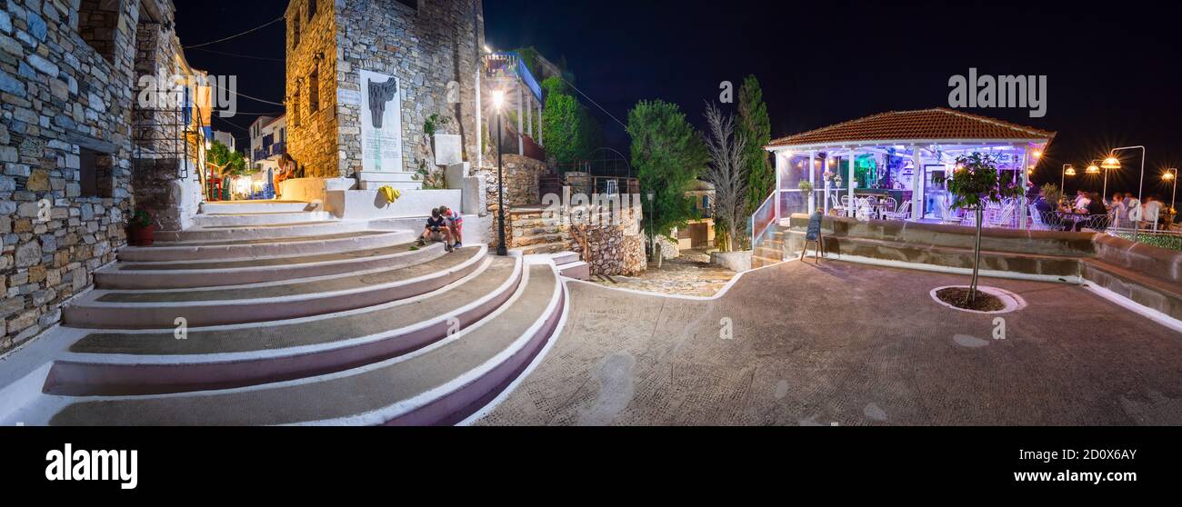 Il vecchio villaggio di Chora nell'isola di Alonnisos, Grecia. Foto Stock