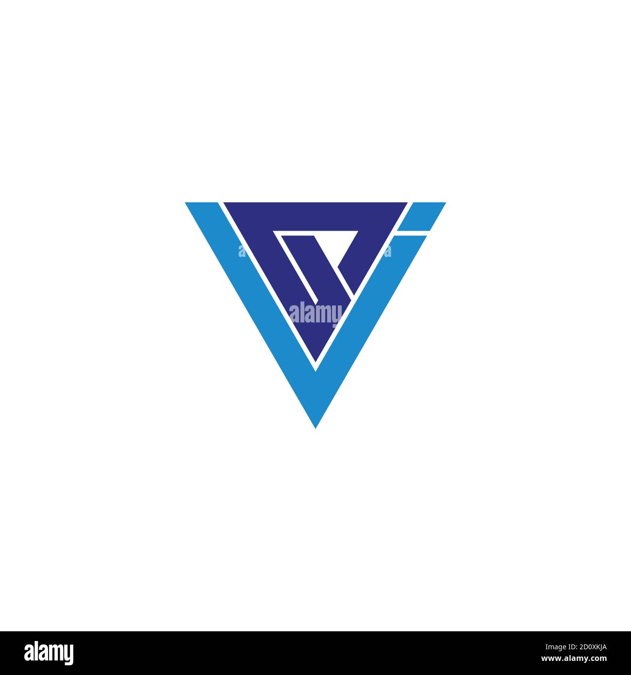vettore astratto del logo della linea geometrica gv con la lettera del triangolo Illustrazione Vettoriale