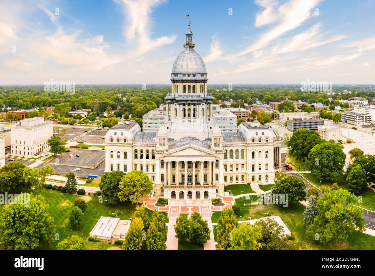 Illinois state Capitol, a Springfield in un pomeriggio soleggiato. Foto Stock
