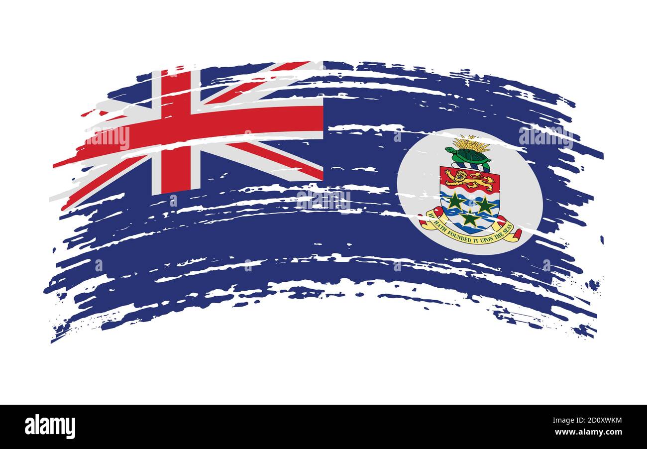 Bandiera delle Isole Cayman nel colpo di pennello grunge, vettore Illustrazione Vettoriale