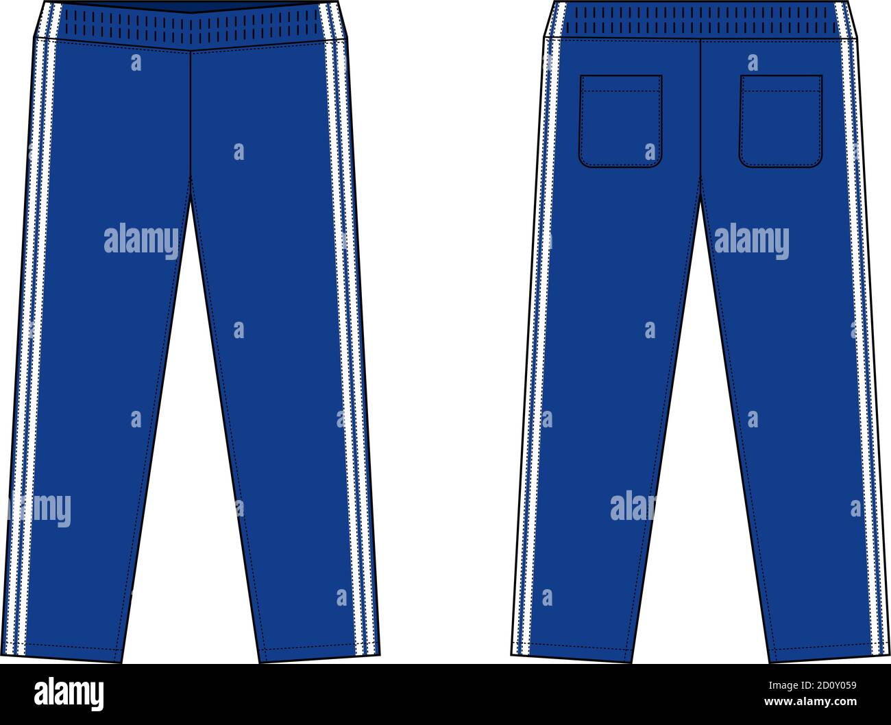 Sport Jersey pantaloni modello vettoriale / blu e bianco Illustrazione Vettoriale