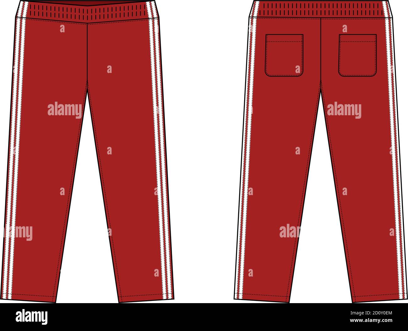 Sport Jersey pantaloni modello vettoriale / rosso e bianco Illustrazione Vettoriale