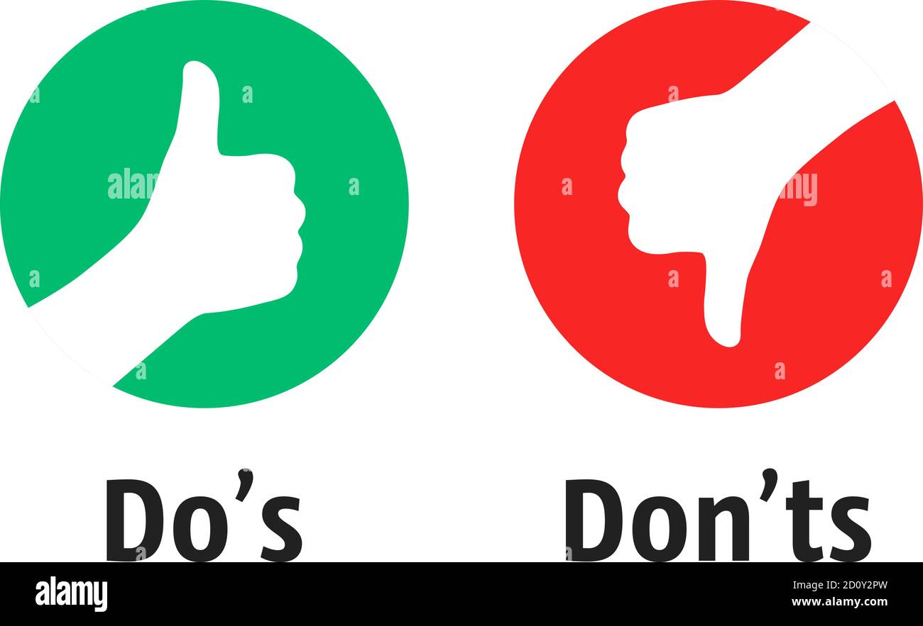 dos e dona come pollici su o giù Illustrazione Vettoriale