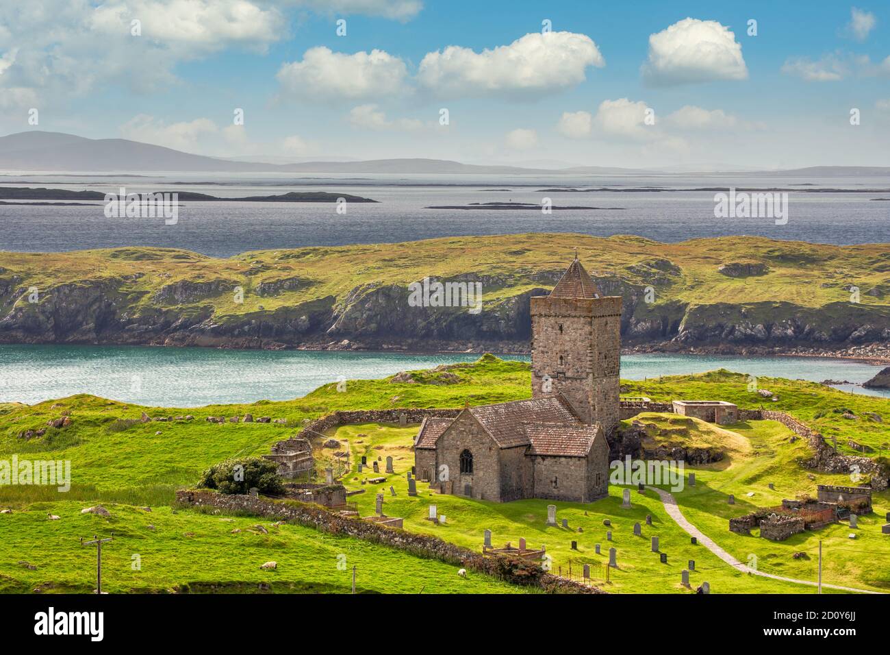 Chiesa di St Clements vicino a Roghadal a sud di Leverburgh, Isola di Harris, Ebridi esterne, Scozia Foto Stock