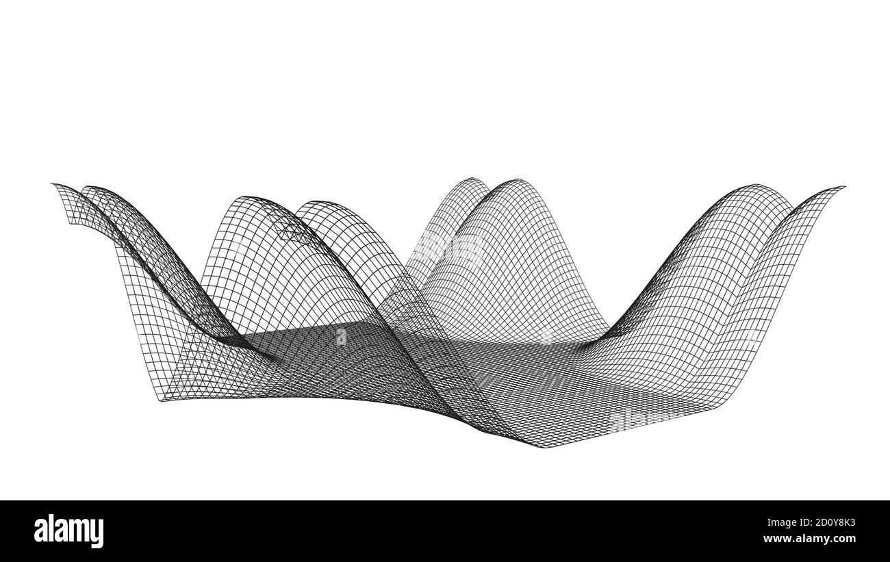 Visualizzazione degli assi matematici, equazione delle formule, griglia astratta moderna, struttura a reticolo, sfondo, concetto di scienza della tecnologia digitale rendering 3D Foto Stock