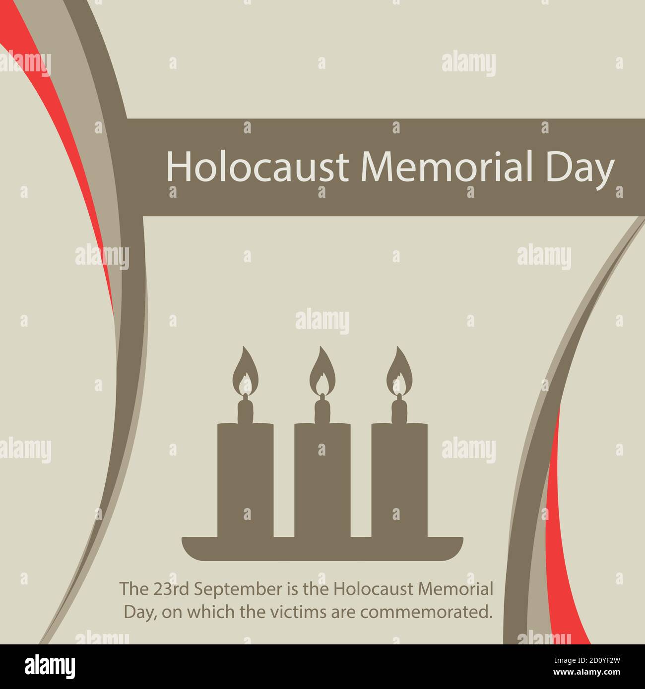 Il 23 settembre è il giorno della commemorazione dell'Olocausto, in cui vengono commemorate le vittime. Illustrazione Vettoriale