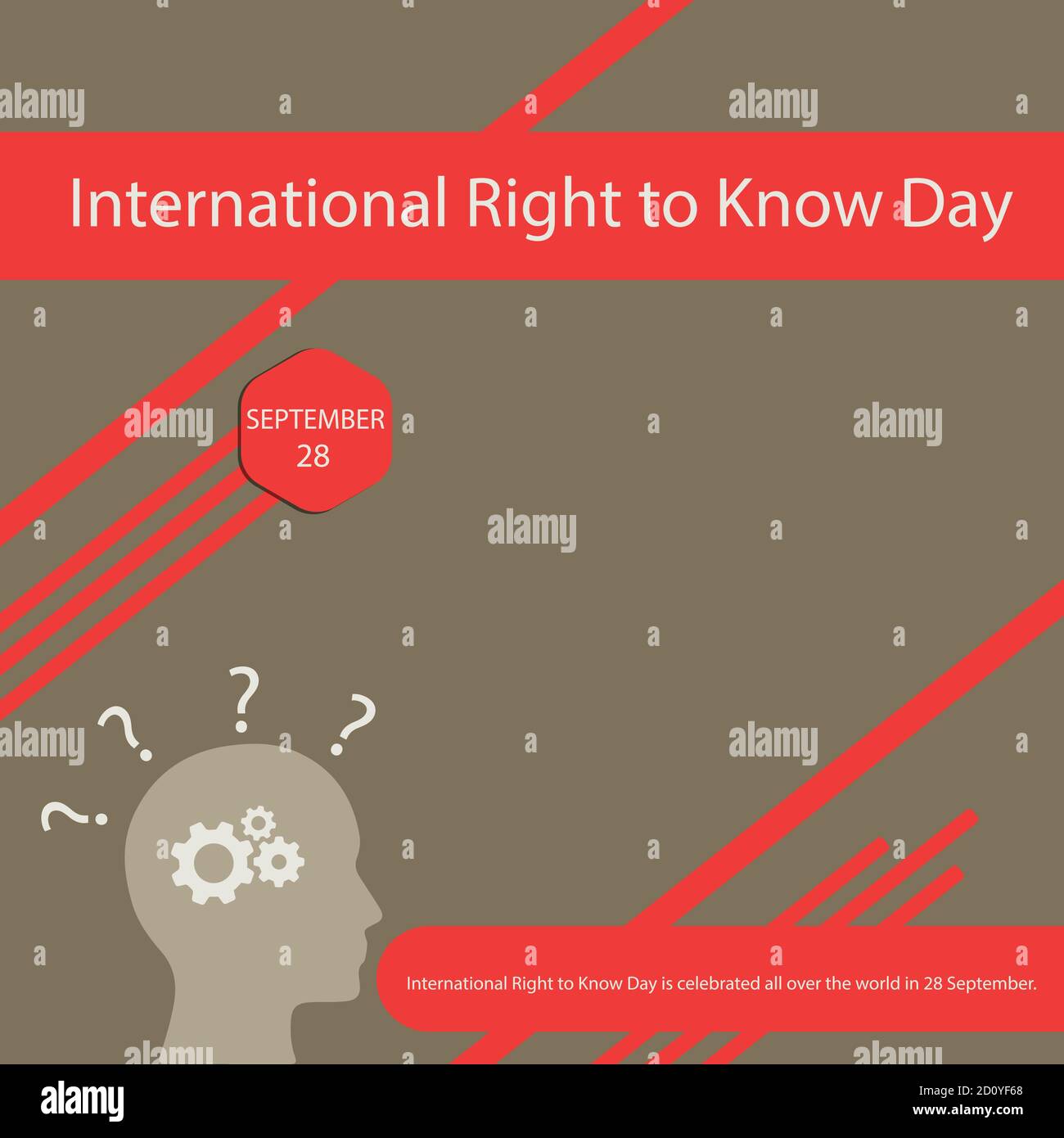 La Giornata internazionale del diritto al sapere si celebra in tutto il mondo nel 28 settembre. Illustrazione Vettoriale