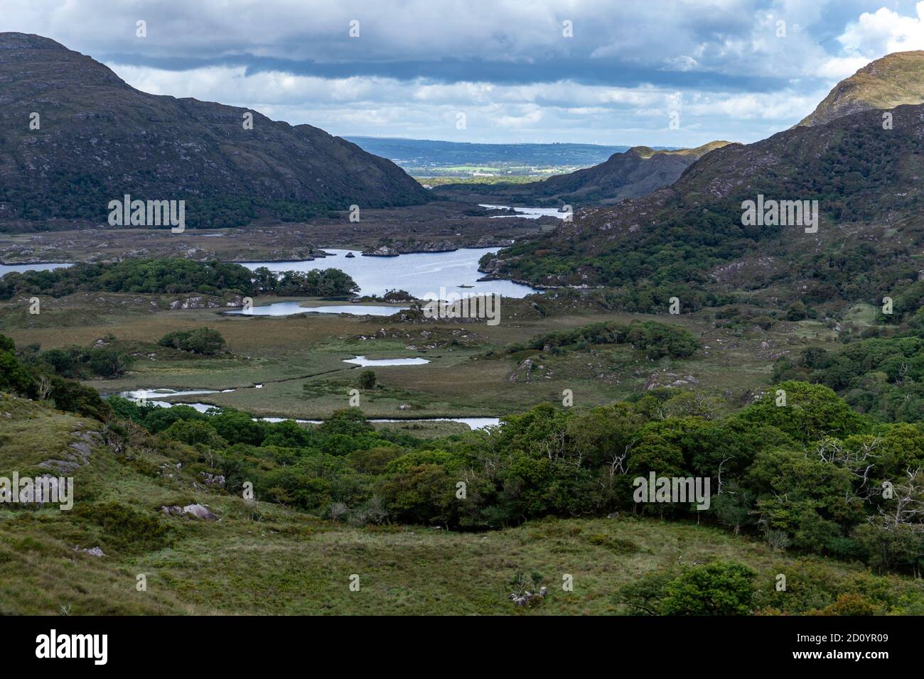 Il paesaggio di West Cork, Irlanda, parte della penisola di Beara sulla Wild Atlantic Bay. Foto Stock