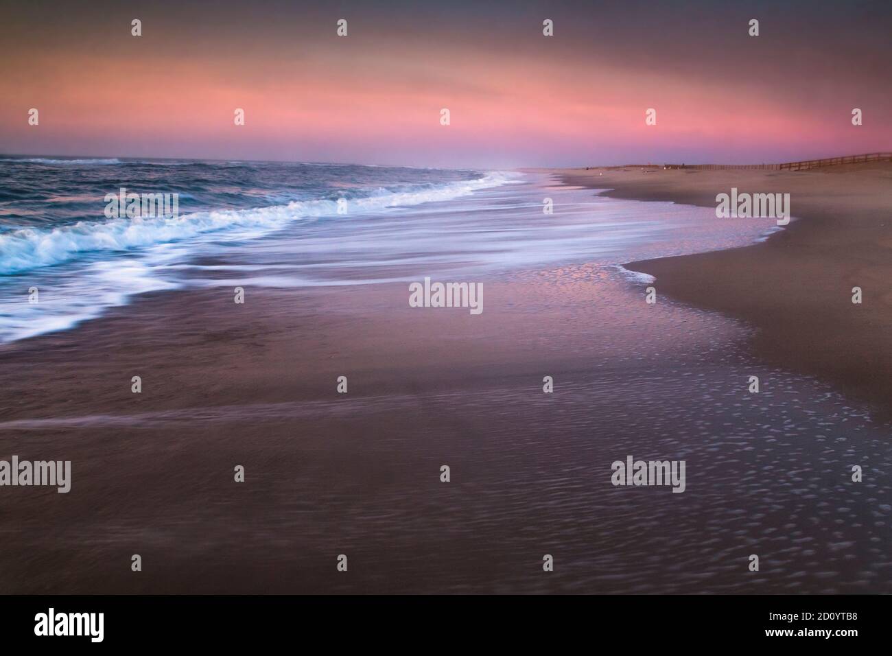 Immagini di viaggio e paesaggio della spiaggia sabbiosa di Assateague National Seashore nel Maryland, Stati Uniti. Foto Stock