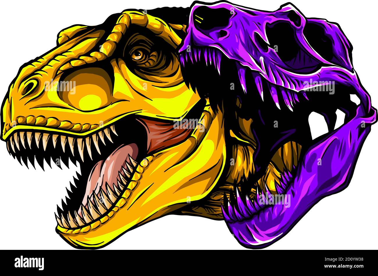 cartoon t-rex che era molto arrabbiato, fissando e grinning vettore Illustrazione Vettoriale