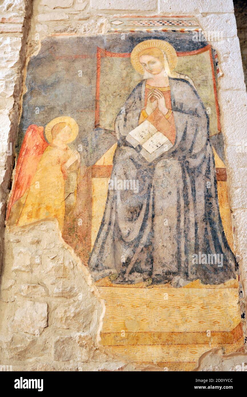 Italia, Basilicata, venosa, Abbazia della Trinità, affresco Foto Stock