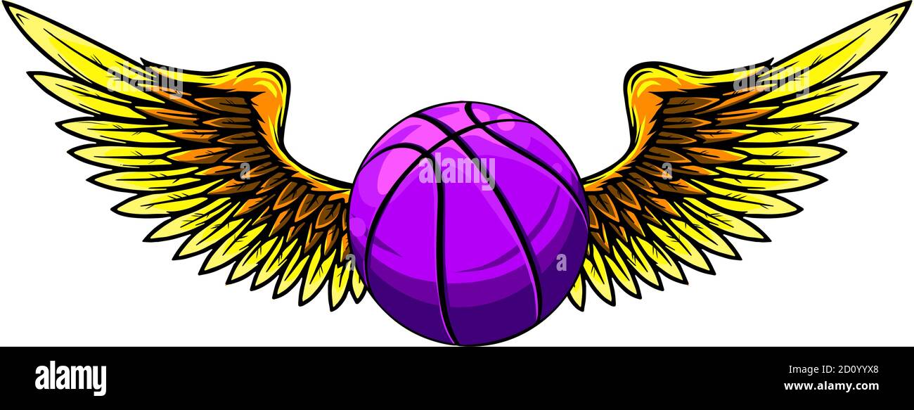 Modello da basket con grafico con illustrazione vettoriale Wings Illustrazione Vettoriale