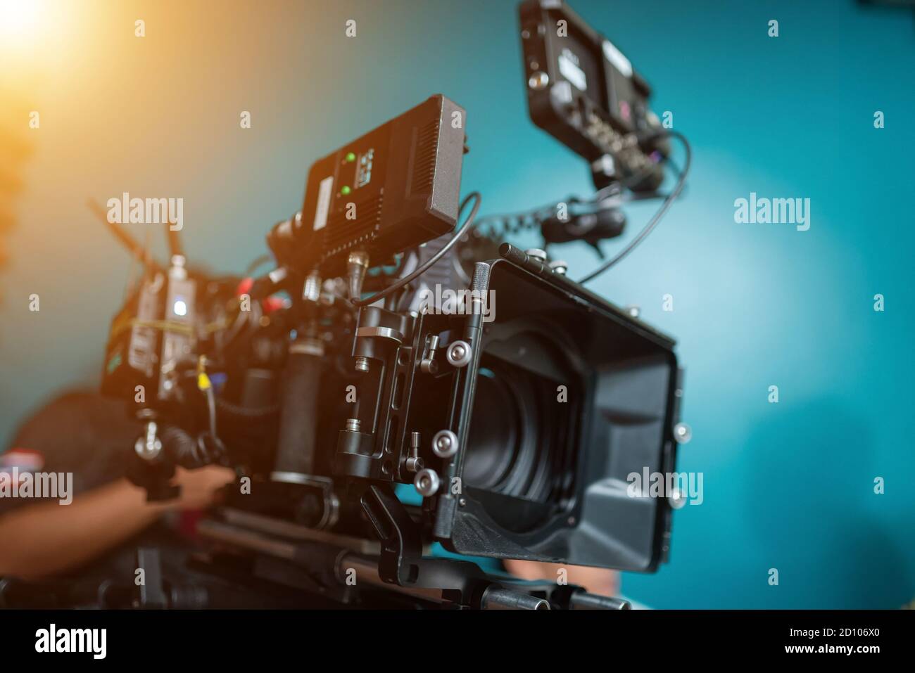 Il monitor di messa a fuoco selettiva visualizza la cinematografia della telecamera Foto Stock