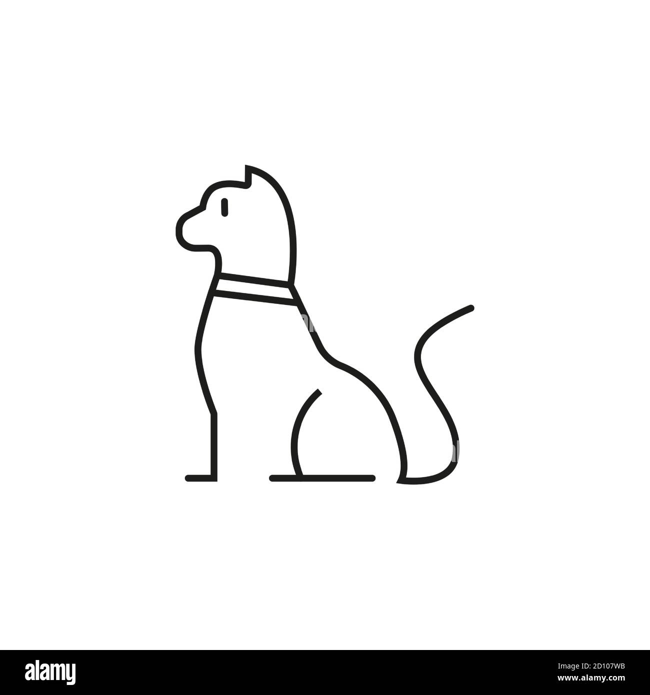 elemento icona cat dell'icona del veterinario per il concetto mobile e le applicazioni web. L'icona del gatto sottile può essere utilizzata per il Web e i dispositivi mobili. Icona Premium su sfondo bianco Illustrazione Vettoriale