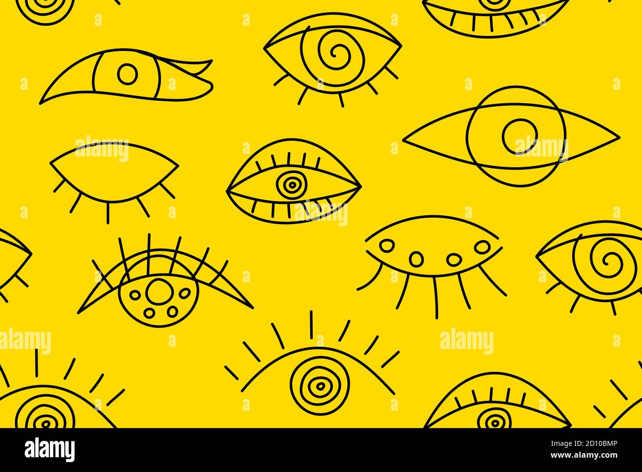 Modello di moda astratto senza cuciture con gli occhi di linea Illustrazione Vettoriale