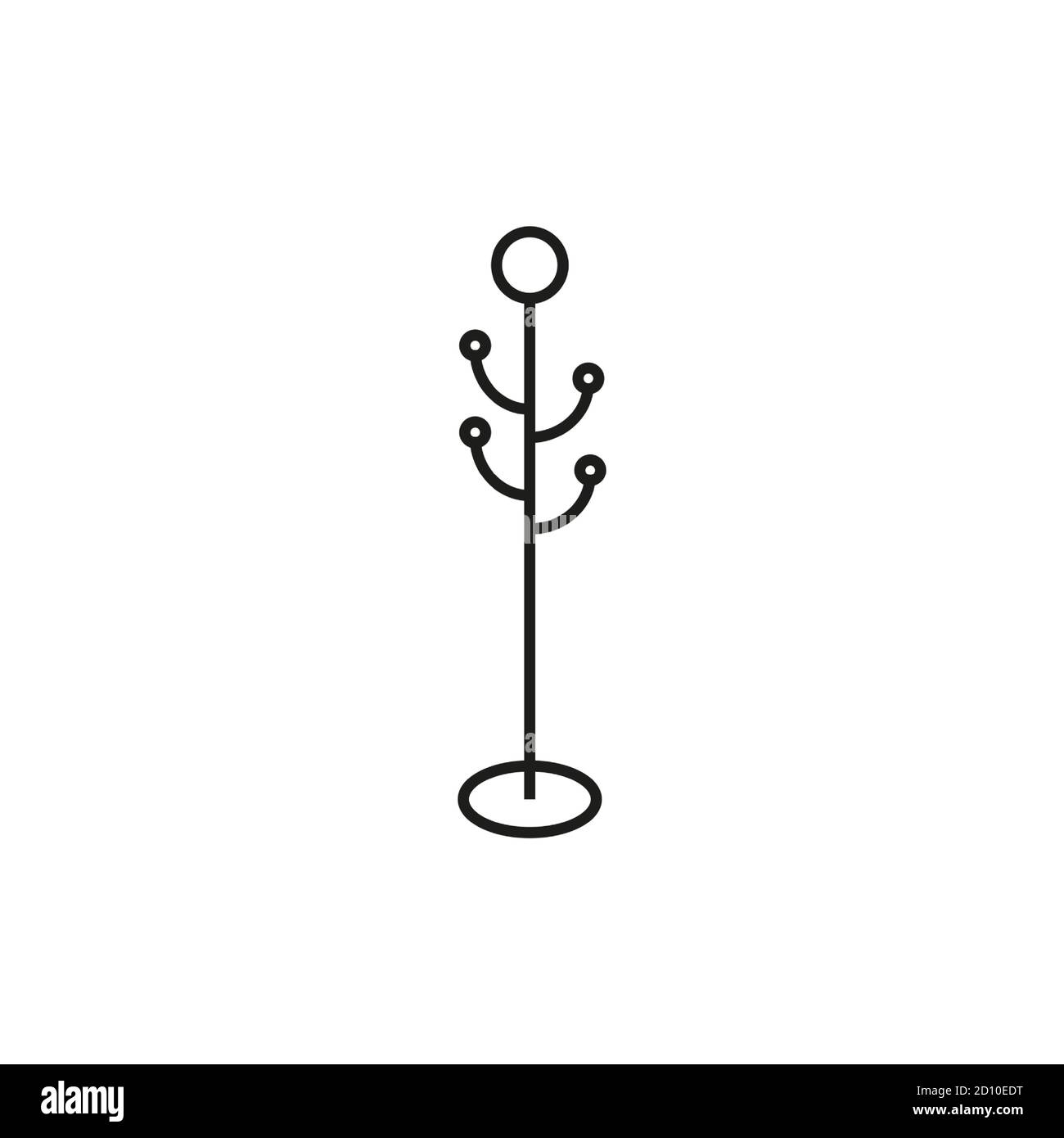 icona del pavimento di appendiabiti dell'icona del mobile concept e delle app web. L'icona a forma di gancio sottile può essere utilizzata per il Web e i dispositivi mobili. Icona Premium Illustrazione Vettoriale